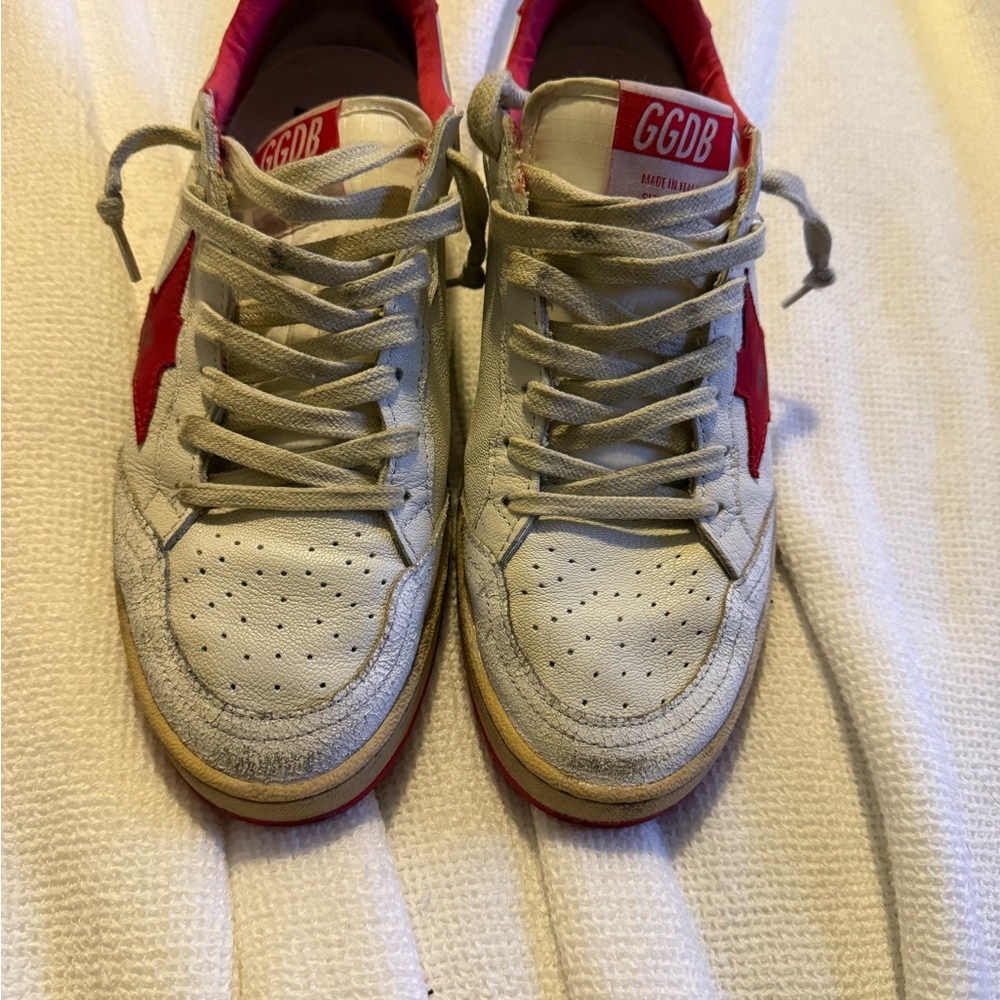 GGDB White and Red Sneakers